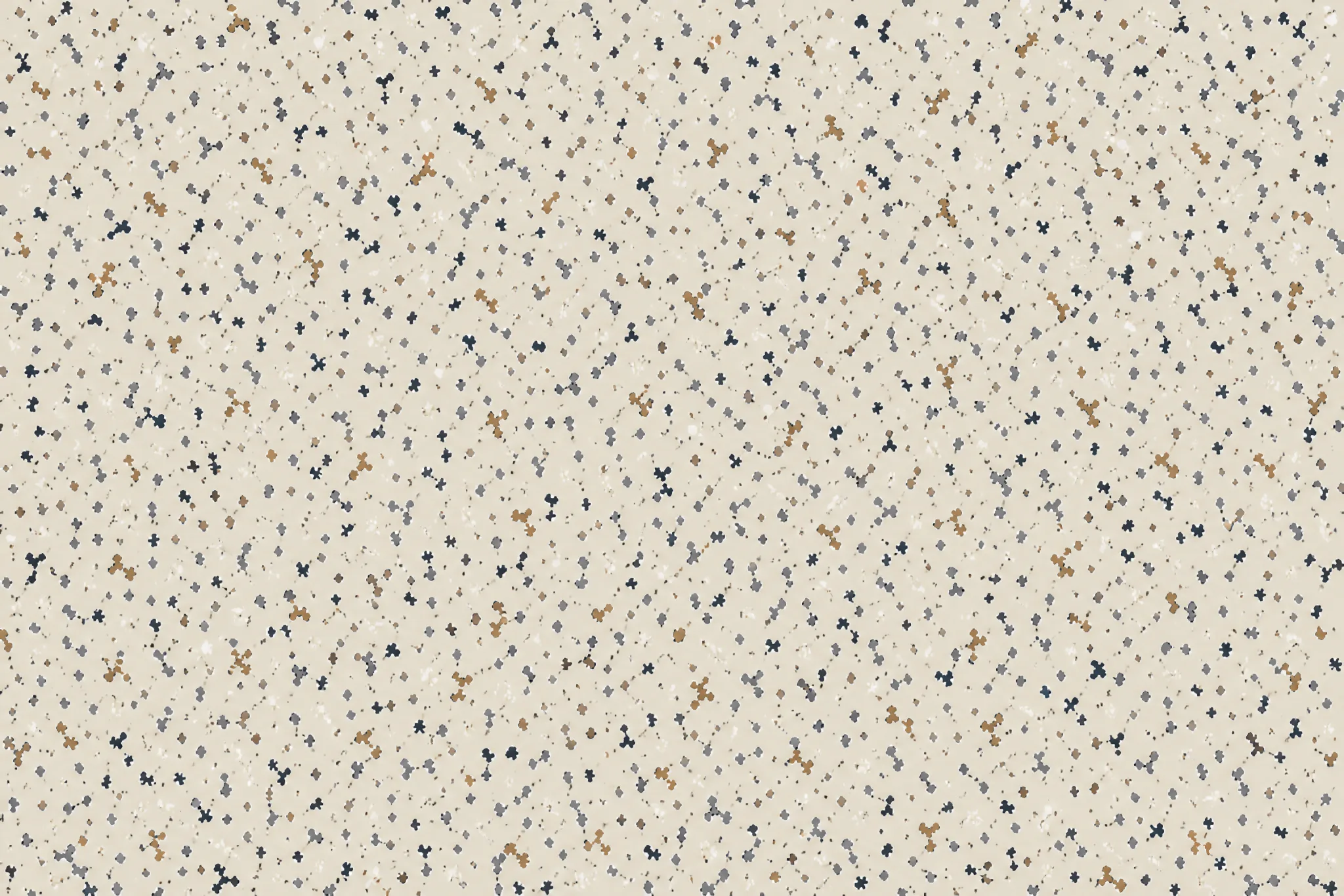 The Faux Tweed pattern laid flat: tweed-style flecked texture drawn as a flat print with hand-varied fleck density, clearly a printed imitation rather than woven slub yarn, four colours