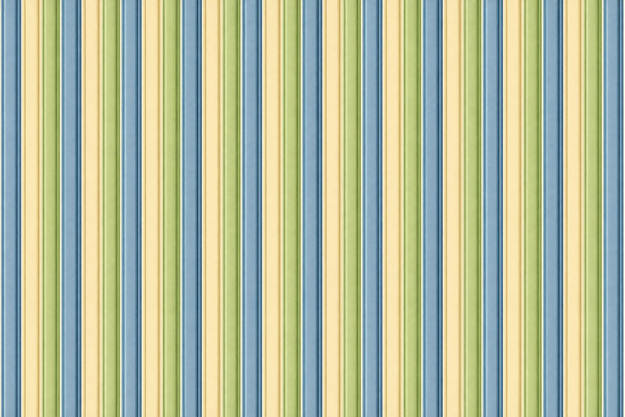 The Faux Corduroy pattern laid flat: corduroy wales drawn as evenly spaced vertical ribs each with a painted highlight and shadow to imply raised relief, clearly a flat printed imitation, three colours