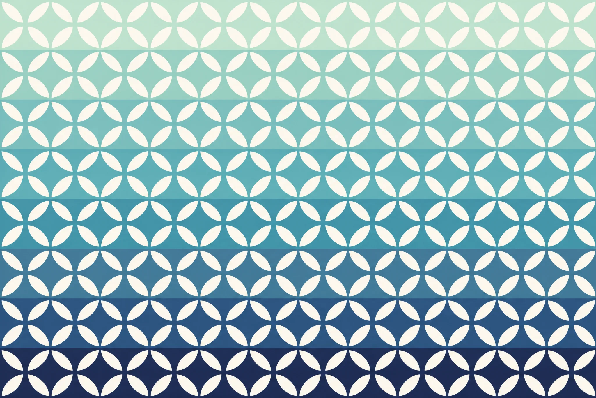The Gradient Two pattern laid flat: two colours transitioning into one another through ten visible even horizontal steps over a 40 mm span, stepped not smoothly blended, two flat colours plus their mixes